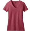 Custom District Womens Perfect Blend CVC V-Neck Tee. Heathered Red