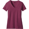 Custom District Womens Perfect Blend CVC V-Neck Tee. Raspberry Purple Fleck