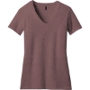 Custom District Womens Perfect Blend CVC V-Neck Tee. Rose Red Fleck
