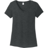 Custom District Womens Perfect Tri V-Neck Tee. Black Frost