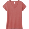 Custom District Womens Perfect Tri V-Neck Tee. Blush Frost Pink