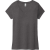 Custom District Womens Perfect Tri V-Neck Tee. Heathered Charcoal Gray