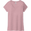 Custom District Womens Perfect Tri V-Neck Tee. Heathered Lavender Purple