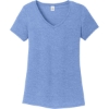 Custom District Womens Perfect Tri V-Neck Tee. Maritime Blue Frost