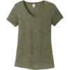 Custom District Womens Perfect Tri V-Neck Tee. Military Green Frost