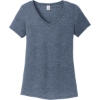 Custom District Womens Perfect Tri V-Neck Tee. Navy Blue Frost