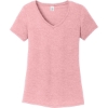 Custom District Womens Perfect Tri V-Neck Tee. Wisteria Heather Pink