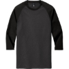 Custom District Perfect Tri 3/4-Sleeve Raglan. Black/Black Frost