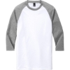 Custom District Perfect Tri 3/4-Sleeve Raglan. Grey Fr/White
