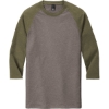 Custom District Perfect Tri 3/4-Sleeve Raglan. Military Green Frost/Gray Frost