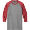 Custom District Perfect Tri 3/4-Sleeve Raglan. Red Fr/Grey Fr
