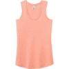 Custom District Womens Perfect Tri Racerback Tank. Heathered Dusty Peach Pink