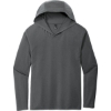 Custom District Perfect Tri Long Sleeve Hoodie. Charcoal Gray