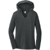 Custom District Womens Perfect Tri Long Sleeve Hoodie. Black Frost