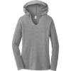 Custom District Womens Perfect Tri Long Sleeve Hoodie. Grey Frost