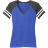 Custom District Womens Game V-Neck Tee. Hth TrRy/HeCha