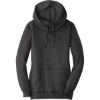Custom District Womens Lightweight Fleece Hoodie. Heathered Black