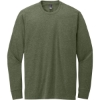 Custom District Perfect Blend CVC Long Sleeve Tee Heathered Olive Green