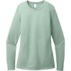 Custom District Womens Perfect Blend CVC Long Sleeve Tee Heathered Dusty Sage Green