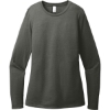 Custom District Womens Perfect Blend CVC Long Sleeve Tee Heathered Charcoal Gray