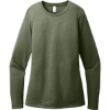Custom District Womens Perfect Blend CVC Long Sleeve Tee Heathered Olive Green