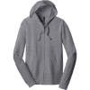 Custom District Jersey Full-Zip Hoodie. Dk Hthr Grey