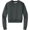 Custom District Womens Perfect Weight Fleece Cropped Crew Heathered Charcoal Gray