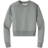 Custom District Womens Perfect Weight Fleece Cropped Crew Heathered Steel Gray