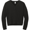 Custom District Womens Perfect Tri Fleece V-Neck Sweatshirt Black