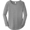 Custom District Womens Perfect Tri Long Sleeve Tunic Tee. Grey Frost