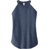 Custom District Womens Perfect Tri Rocker Tank. Navy Blue Frost