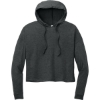 Custom District Womens Perfect Tri Midi Long Sleeve Hoodie Black Frost