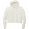 Custom District Womens Perfect Tri Midi Long Sleeve Hoodie Natural White