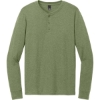 Custom District Perfect Tri Long Sleeve Henley Military Green Frost