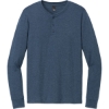 Custom District Perfect Tri Long Sleeve Henley Navy Blue Frost
