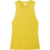 Custom District Womens Perfect Tri Muscle Tank Ochre Yellow Heather