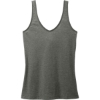 Custom District Womens Perfect Blend CVC V-Neck Tank Heathered Charcoal Gray