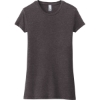 Custom District Womens Fitted Perfect Tri Tee. Heathered Charcoal Gray