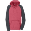 Custom District Young Mens Lightweight Fleece Raglan Hoodie. H Red/H Char