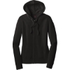 Custom District Womens Fitted Jersey Full-Zip Hoodie. Black