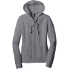 Custom District Womens Fitted Jersey Full-Zip Hoodie. Dk Hthr Grey