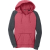 Custom District Womens Lightweight Fleece Raglan Hoodie. H Red/H Char