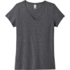 Custom District Womens The Concert Tee V-Neck Heathered Charcoal Gray