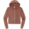 Custom District Womens V.I.T. Fleece Full-Zip Hoodie Desert Rose Pink