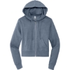 Custom District Womens V.I.T. Fleece Full-Zip Hoodie FlntBluHtr