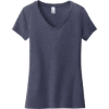 Custom District Womens Very Important Tee V-Neck. Heathered Navy Blue