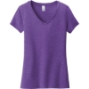 Custom District Womens Very Important Tee V-Neck. Heathered Purple