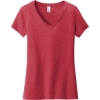 Custom District Womens Very Important Tee V-Neck. Heathered Red