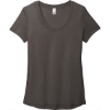 Custom District Womens Flex Scoop Neck Tee Heathered Charcoal Gray