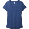 Custom District Womens Flex Scoop Neck Tee Heathered Deep Royal Blue